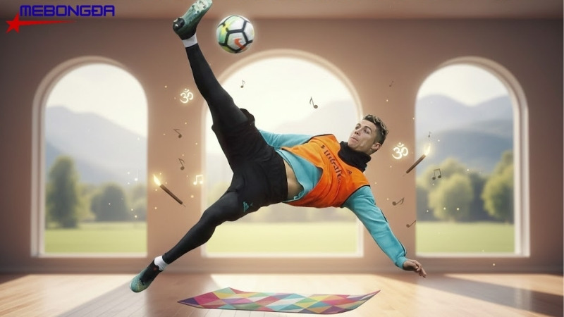 CR7 cũng cần tập yoga nhé fan