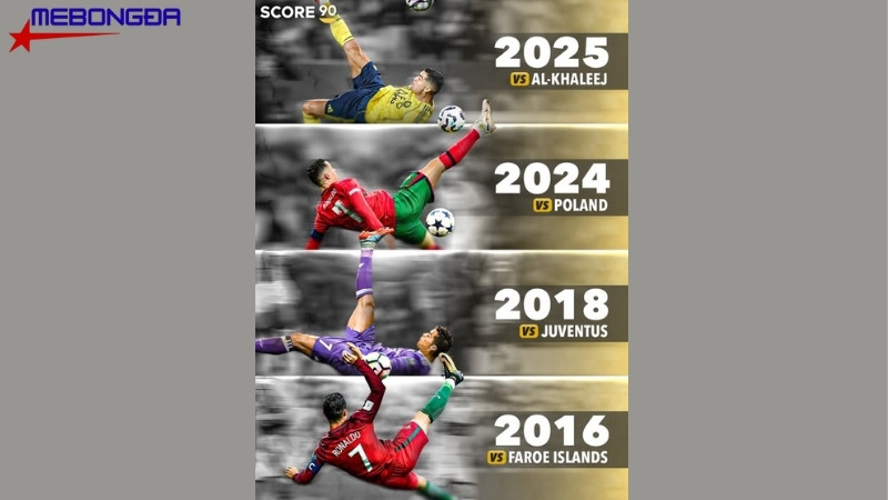 Những bàn thắng xe đạp chổng ngược qua các năm