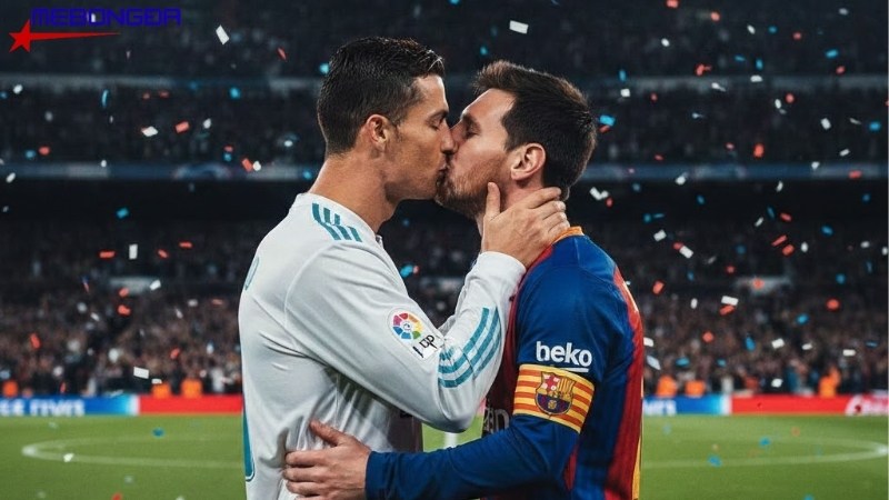 Ronaldo và Messi hôn nhau khiến fan trầm trồ
