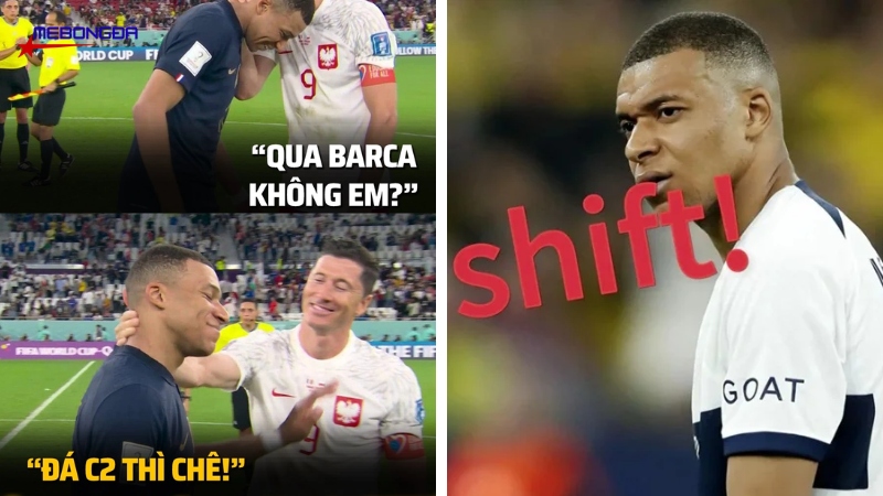 Ảnh Mbappe bị chế thêm text giải trí