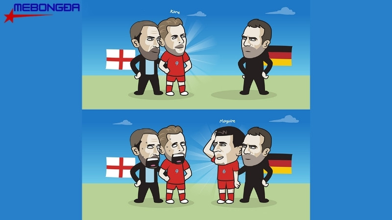 Ảnh chế Harry Maguire giúp tuyển Đức hòa Anh